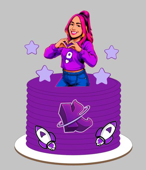 Arquivo de Corte Topo de Bolo  Katlen dos rosas