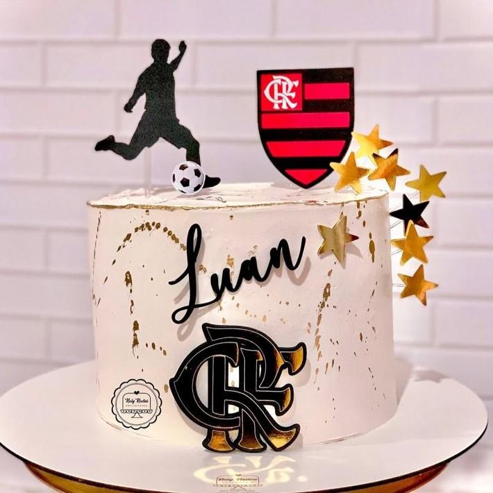 Arquivo de Corte Topo de Bolo Futebol Flamengo em camadas