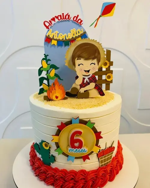 Arquivo de Corte Topo de Bolo Arraiá Menina