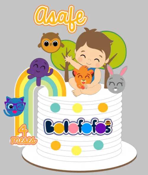 Arquivo de Corte topo  Bolofofos em camadas