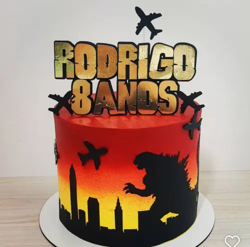 Arquivo de Corte Topo de Bolo  Godzilla em camadas