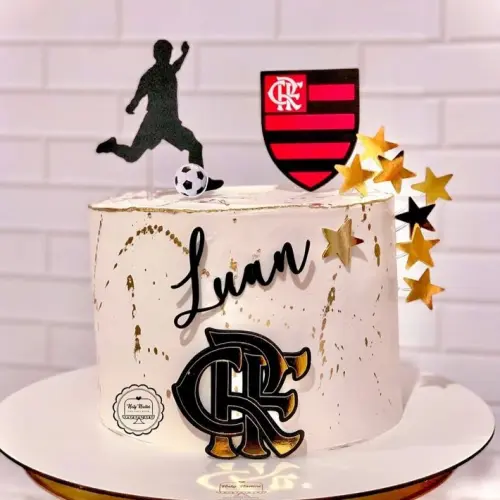 Arquivo de Corte Topo de Bolo Futebol Flamengo em camadas