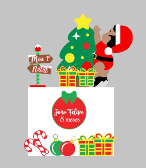 Arquivo de Corte Topo de Bolo Meu 1ºnatal em camadas