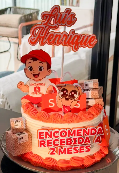 Arquivo de Corte Topo de Bolo Encomenda Shopee Menino