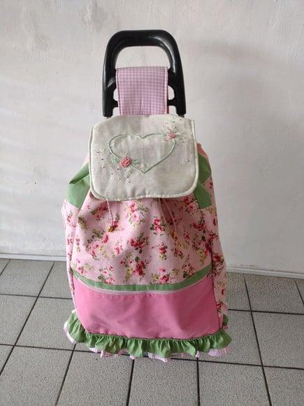 Capa para Carrinho de Feira Luxo em Patchwork
