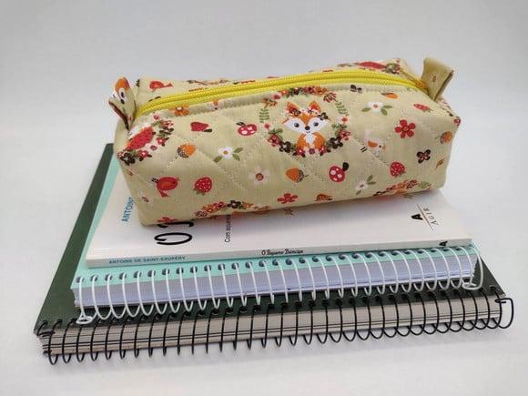 Estojo Escolar em Tecido 100% Algodão