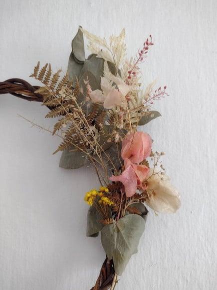 uirlanda Coração com Flores Secas | Decoração Artesanal