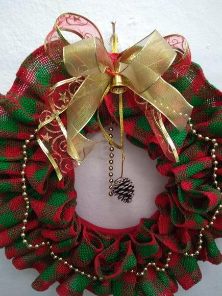Guirlanda de Natal em Juta Artesanal