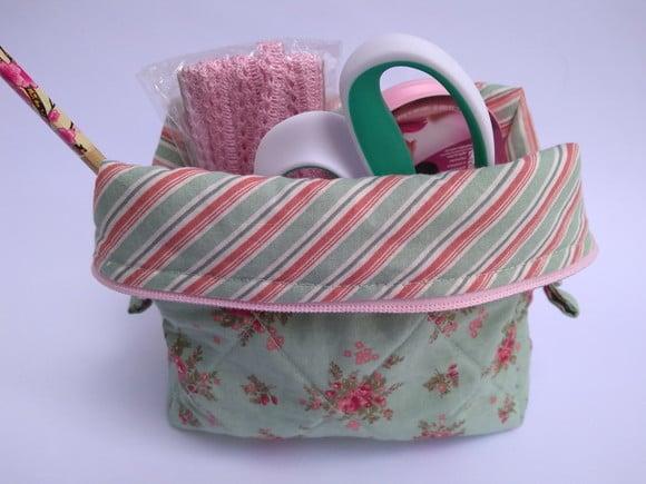 Necessaire Cesta Box em Tecido Artesanal