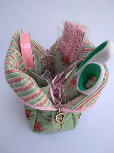 Necessaire Cesta Box em Tecido Artesanal