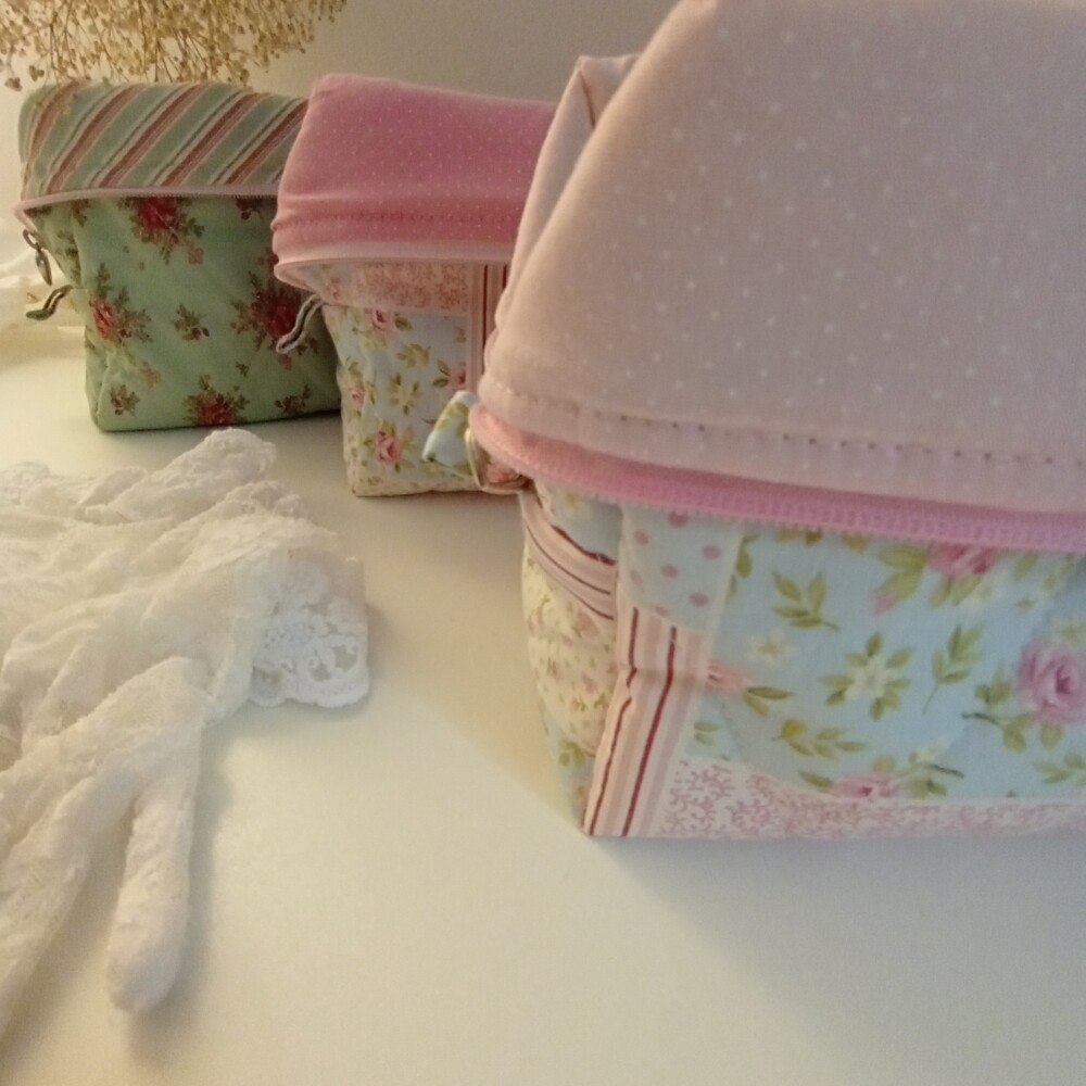 Necessaire Cesta Box em Tecido Artesanal