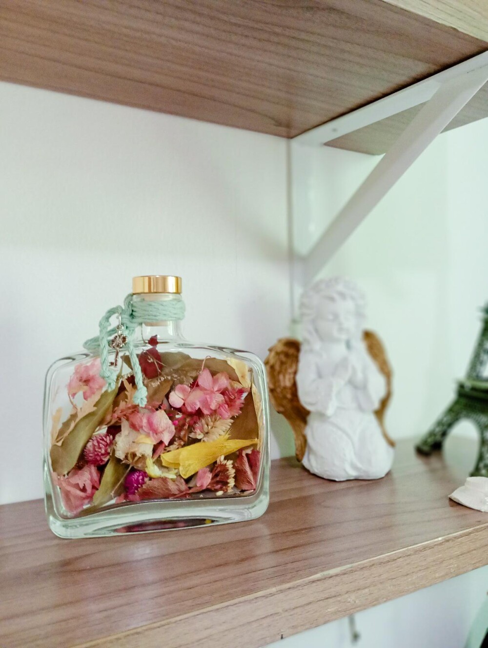 Garrafa Decorativa 350ml com Flores Secas Naturais