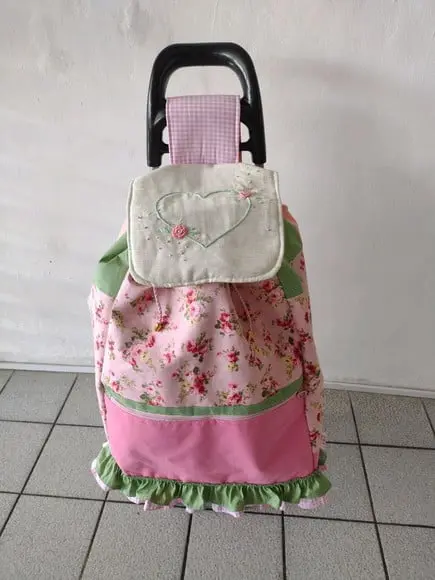 Capa para Carrinho de Feira Luxo em Patchwork