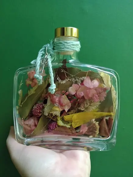 Garrafa Decorativa 350ml com Flores Secas Naturais