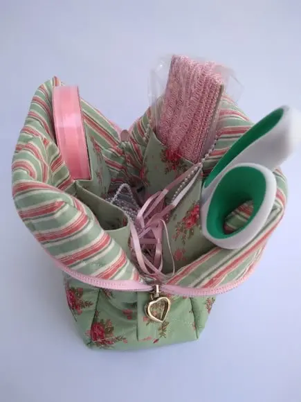 Necessaire Cesta Box em Tecido Artesanal