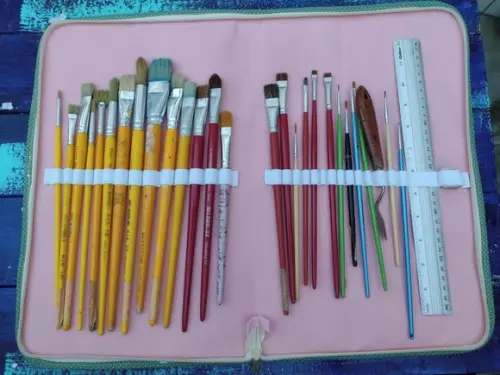 Porta Pincéis pintura em Tecido Tipo Pasta