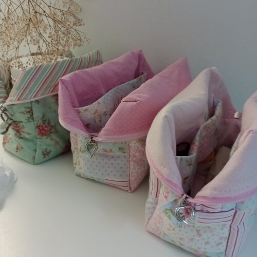 Necessaire Cesta Box em Tecido Artesanal