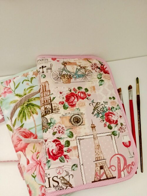Porta Pincéis pintura em Tecido Tipo Pasta