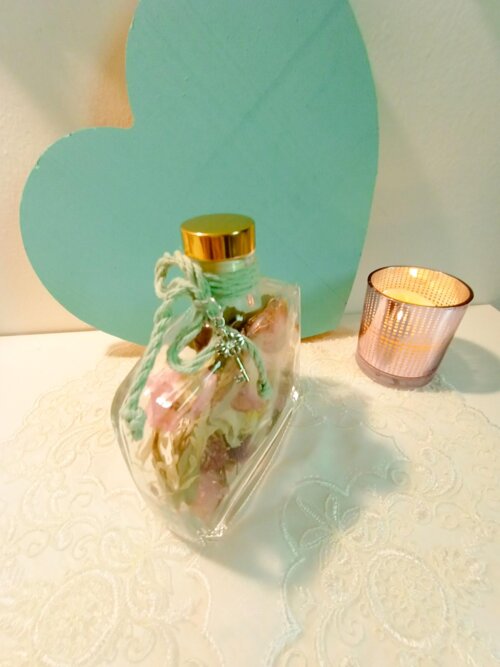 Garrafa Decorativa 350ml com Flores Secas Naturais