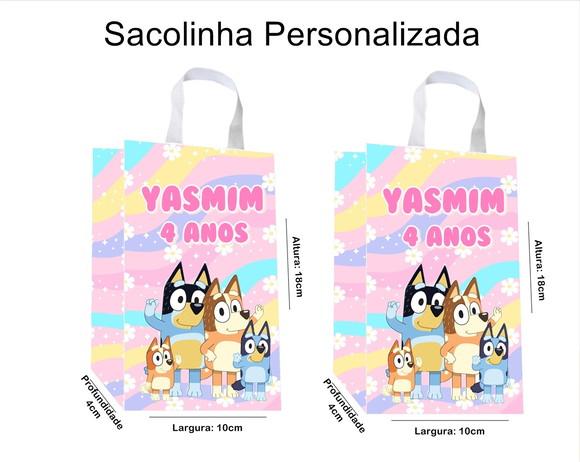Sacolinha Personalizada Bluey Rosa