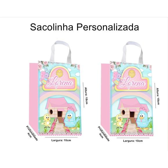 Sacolinha Personalizada Galinha Pintadinha Rosa / Candy