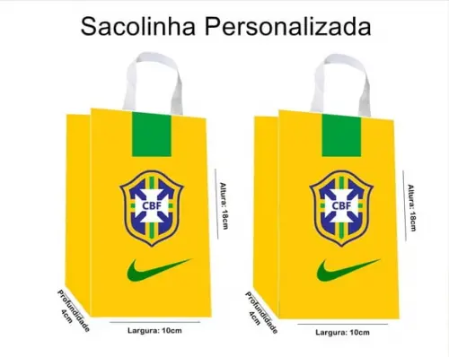 Sacolinha Personalizada Copa do Mundo Brasil