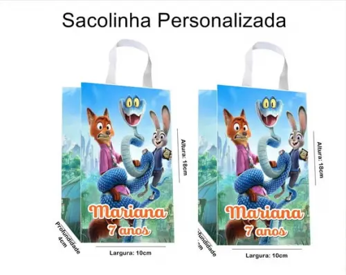 Sacolinha Personalizada Zootopia