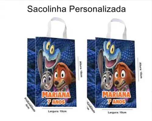 Sacolinha Personalizada Zootopia