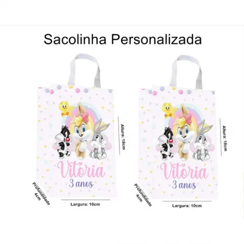 Sacolinha Personalizada Baby Looney Tunes Menina