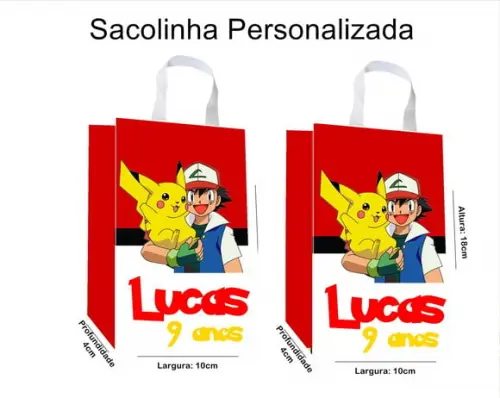 Sacolinha Personalizada Pokemon