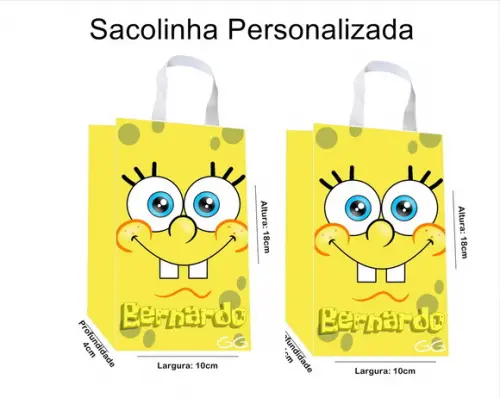 Sacolinha Personalizada Bob Esponja