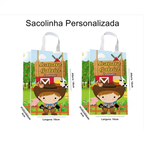 Sacolinha Personalizada Fazendinha
