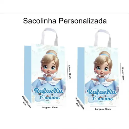 Sacolinha Personalizada Cinderela Baby