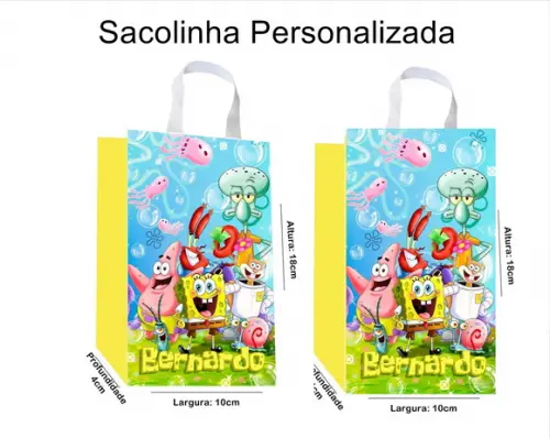 Sacolinha Personalizada Bob Esponja