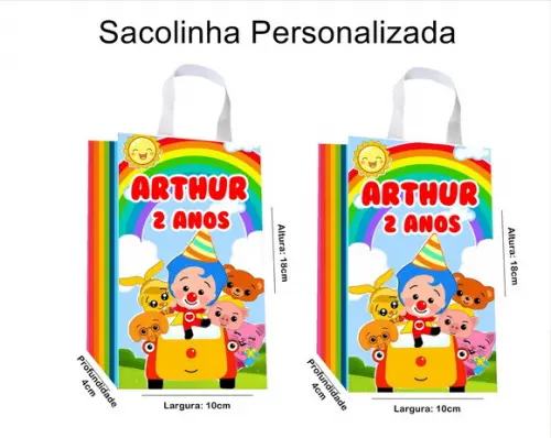Sacolinha Personalizada Palhaço Plim Plim