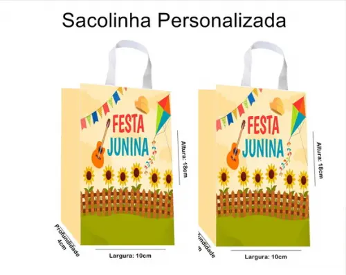 Sacolinha Personalizada Festa Junina / Arraia