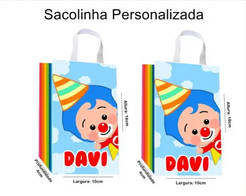Sacolinha Personalizada Palhaço Plim Plim