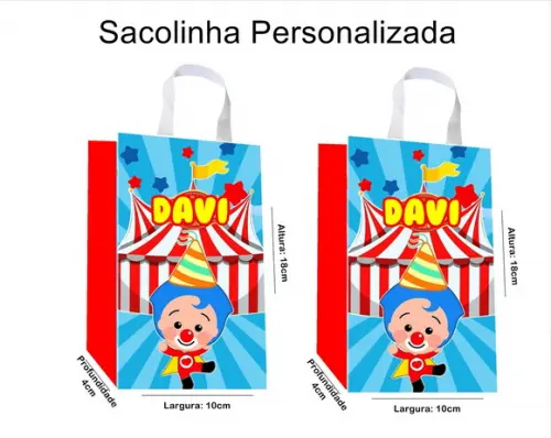 Sacolinha Personalizada Palhaço Plim Plim