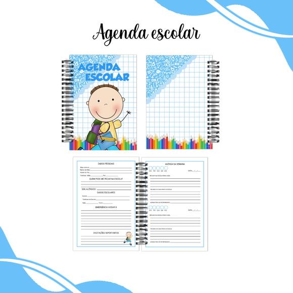 Agenda Escolar Menina e Menino - Arquivo Digital
