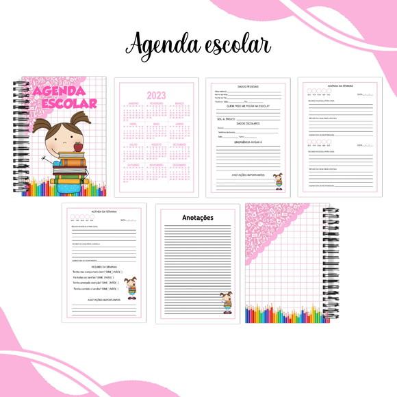 Agenda Escolar Menina e Menino - Arquivo Digital