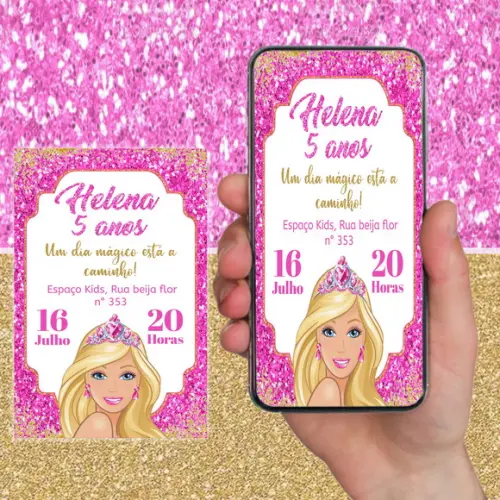 Convite Digital Barbie