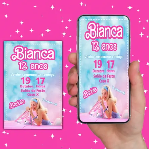 Convite Digital Barbie o Filme