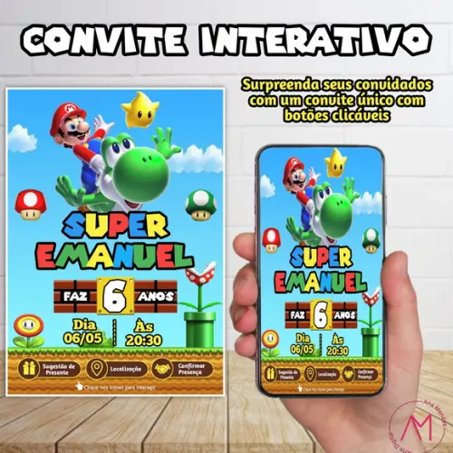 Convite Interativo Super Mario