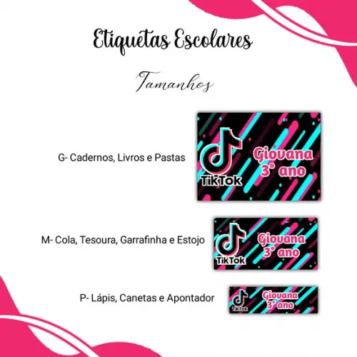 Etiquetas Escolares - Arquivo 56 Temas
