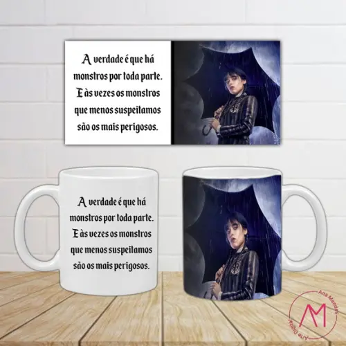 Kit 3 Arte Caneca Wandinha Addams - Arquivo Digital