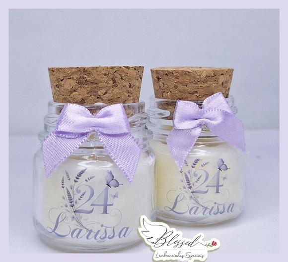 Lembrancinha Maternidade Mini Vela Perfumada com Laço