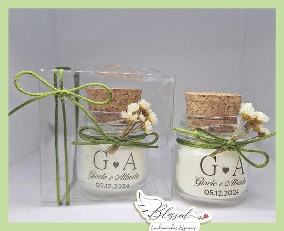 Lembrancinha Mini Vela Perfumada Casamento na Caixinha