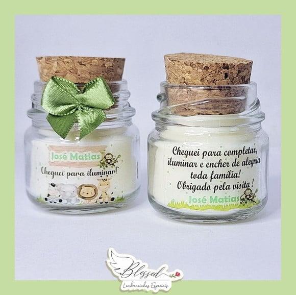 Lembrancinha Maternidade Mini Vela Perfumada com Laço