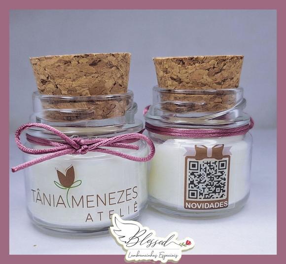 Lembrancinha Maternidade Mini Vela Perfumada com Laço