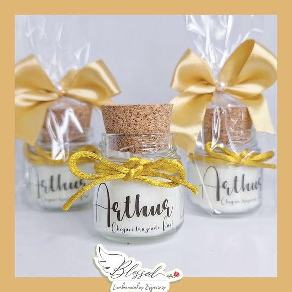Lembrancinha Mini Vela Perfumada com Embalagem e Laço